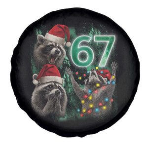 Funny Christmas 67 Meme Racoon Spare Tire Cover Howling at The Moon TS10 Print Your Wear