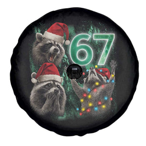 Funny Christmas 67 Meme Racoon Spare Tire Cover Howling at The Moon TS10 Print Your Wear