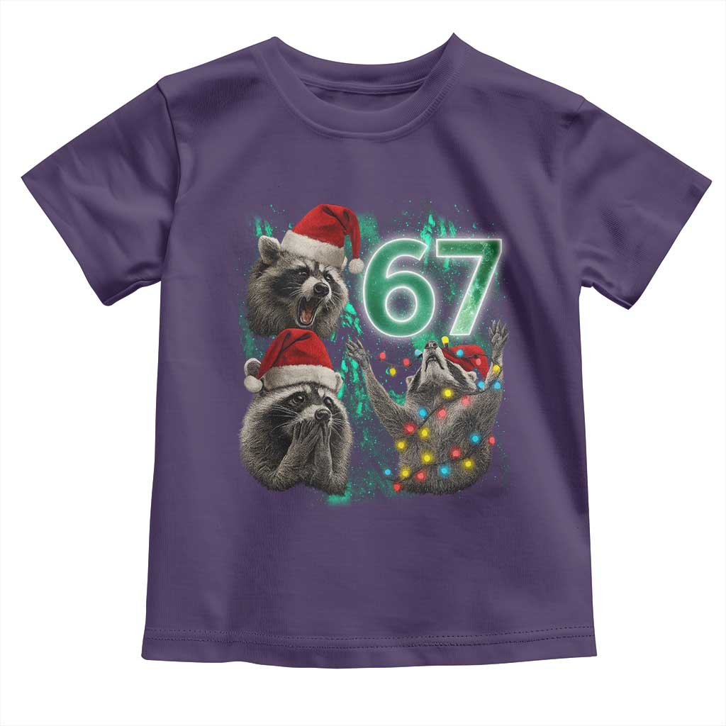 Funny Christmas 67 Meme Racoon Toddler T Shirt Howling at The Moon TS10 Purple Print Your Wear