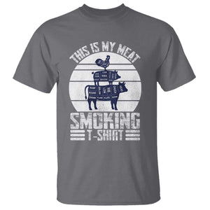 BBQ T Shirt Retro This Is My Meat Smoking Barbeque Dad TS10 Charcoal Print Your Wear