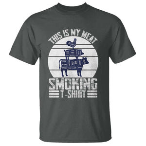 BBQ T Shirt Retro This Is My Meat Smoking Barbeque Dad TS10 Dark Heather Print Your Wear