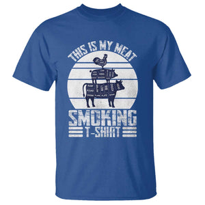 BBQ T Shirt Retro This Is My Meat Smoking Barbeque Dad TS10 Royal Blue Print Your Wear