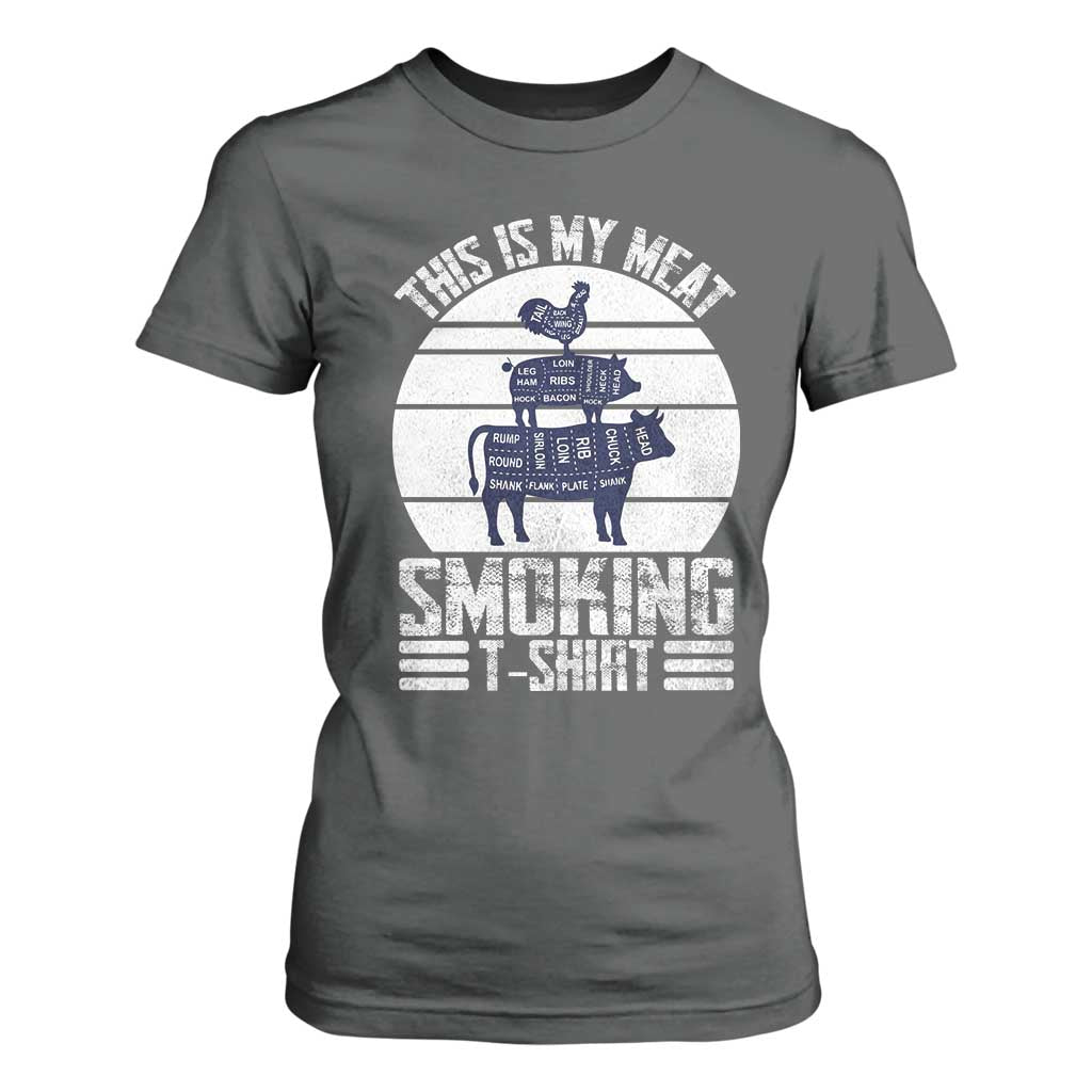BBQ T Shirt For Women Retro This Is My Meat Smoking Barbeque Dad TS10 Dark Heather Print Your Wear