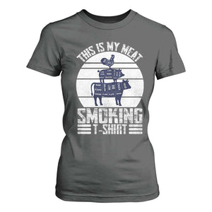 BBQ T Shirt For Women Retro This Is My Meat Smoking Barbeque Dad TS10 Dark Heather Print Your Wear