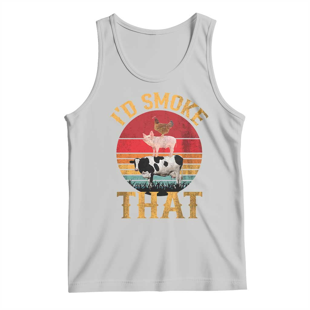 Funny BBQ Tank Top I'd Smoke That Barbecue Retro Grilling Gift TS10 Ash Print Your Wear