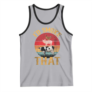 Funny BBQ Tank Top I'd Smoke That Barbecue Retro Grilling Gift TS10 Athletic Heather Black Print Your Wear