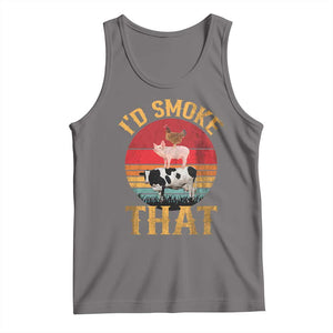 Funny BBQ Tank Top I'd Smoke That Barbecue Retro Grilling Gift TS10 Deep Heather Print Your Wear