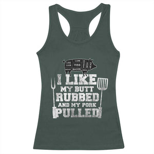 Funny BBQ Racerback Tank Top Hilarious Grill Chef Grilling Gift Pork Rub Smoking Meat Smoker TS10 Dark Forest Green Print Your Wear