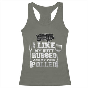 Funny BBQ Racerback Tank Top Hilarious Grill Chef Grilling Gift Pork Rub Smoking Meat Smoker TS10 Military Green Print Your Wear