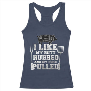 Funny BBQ Racerback Tank Top Hilarious Grill Chef Grilling Gift Pork Rub Smoking Meat Smoker TS10 Navy Print Your Wear