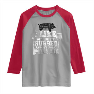 Funny BBQ Raglan Shirt Hilarious Grill Chef Grilling Gift Pork Rub Smoking Meat Smoker TS10 Sport Gray Red Print Your Wear