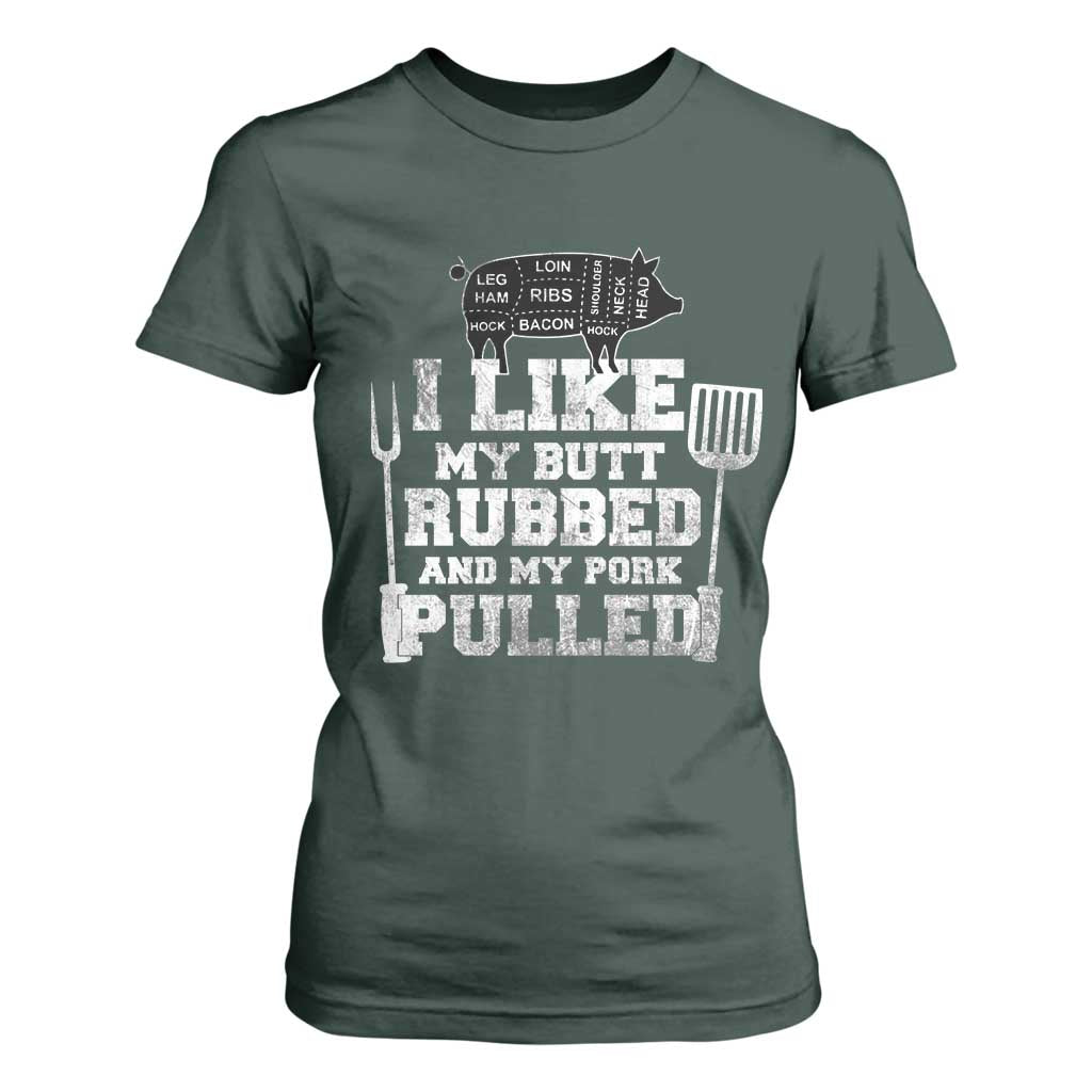 Funny BBQ T Shirt For Women Hilarious Grill Chef Grilling Gift Pork Rub Smoking Meat Smoker TS10 Dark Forest Green Print Your Wear