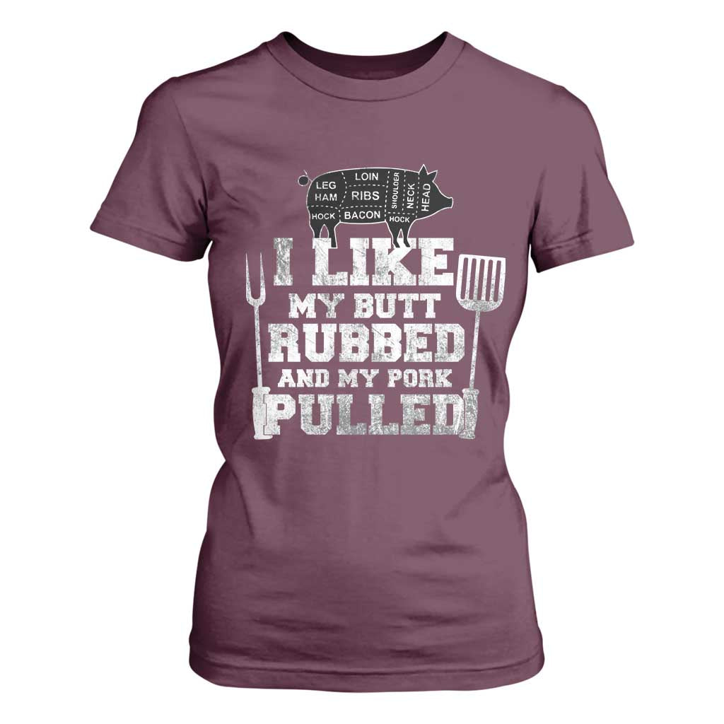 Funny BBQ T Shirt For Women Hilarious Grill Chef Grilling Gift Pork Rub Smoking Meat Smoker TS10 Maroon Print Your Wear