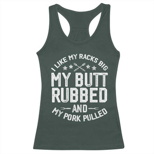 Funny BBQ Racerback Tank Top Pork Rub Smoking Meat Smoker Hilarious Grill Chef Grilling Gift TS10 Dark Forest Green Print Your Wear