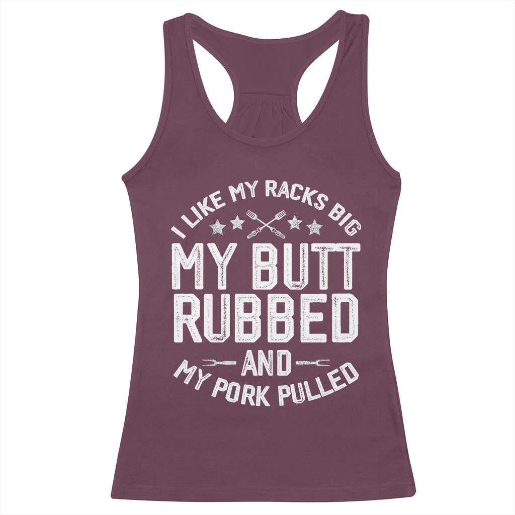 Funny BBQ Racerback Tank Top Pork Rub Smoking Meat Smoker Hilarious Grill Chef Grilling Gift TS10 Maroon Print Your Wear