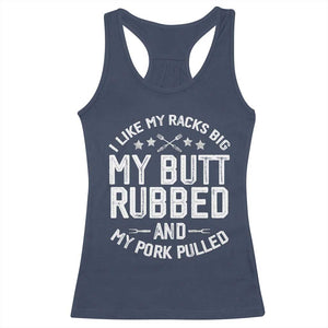 Funny BBQ Racerback Tank Top Pork Rub Smoking Meat Smoker Hilarious Grill Chef Grilling Gift TS10 Navy Print Your Wear