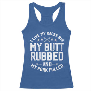 Funny BBQ Racerback Tank Top Pork Rub Smoking Meat Smoker Hilarious Grill Chef Grilling Gift TS10 Royal Blue Print Your Wear