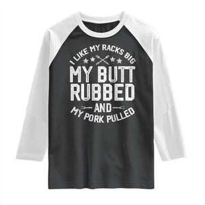 Funny BBQ Raglan Shirt Pork Rub Smoking Meat Smoker Hilarious Grill Chef Grilling Gift TS10 Black White Print Your Wear