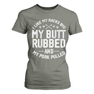 Funny BBQ T Shirt For Women Pork Rub Smoking Meat Smoker Hilarious Grill Chef Grilling Gift TS10 Military Green Print Your Wear