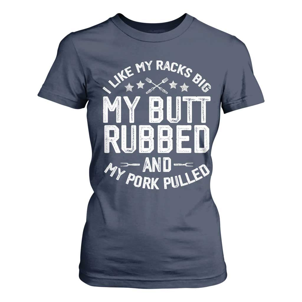 Funny BBQ T Shirt For Women Pork Rub Smoking Meat Smoker Hilarious Grill Chef Grilling Gift TS10 Navy Print Your Wear