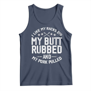 Funny BBQ Tank Top Pork Rub Smoking Meat Smoker Hilarious Grill Chef Grilling Gift TS10 Navy Print Your Wear