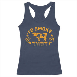 Funny BBQ Racerback Tank Top I'd Smoke That Chef Butcher Cook BBQ TS10 Navy Print Your Wear