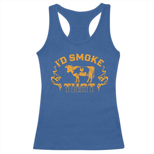 Funny BBQ Racerback Tank Top I'd Smoke That Chef Butcher Cook BBQ TS10 Royal Blue Print Your Wear