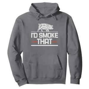 Funny BBQ I'd Smoke That Hoodie Chef Butcher Cook BBQ TS10 Charcoal Print Your Wear