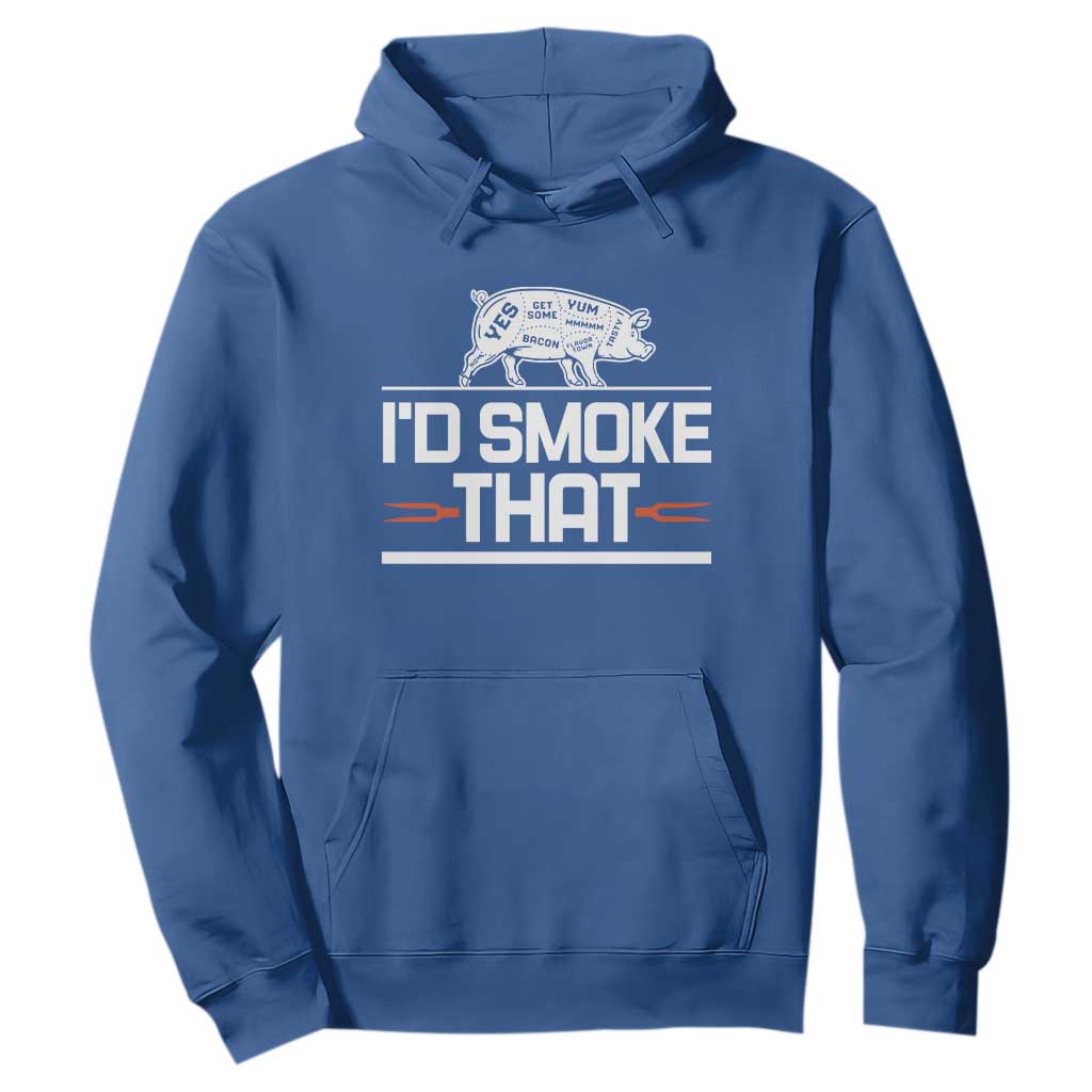 Funny BBQ I'd Smoke That Hoodie Chef Butcher Cook BBQ TS10 Royal Blue Print Your Wear