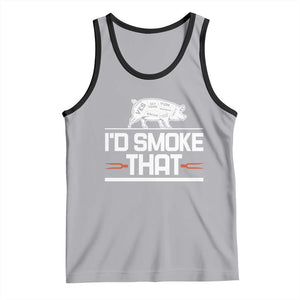 Funny BBQ I'd Smoke That Tank Top Chef Butcher Cook BBQ TS10 Athletic Heather Black Print Your Wear