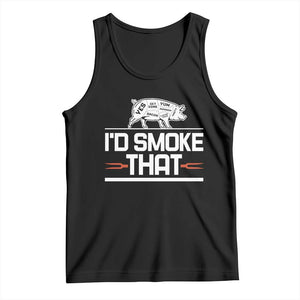 Funny BBQ I'd Smoke That Tank Top Chef Butcher Cook BBQ TS10 Black Print Your Wear