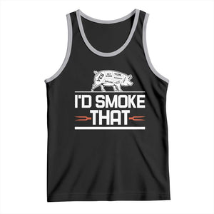 Funny BBQ I'd Smoke That Tank Top Chef Butcher Cook BBQ TS10 Black Athletic Heather Print Your Wear