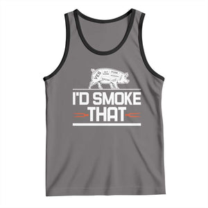 Funny BBQ I'd Smoke That Tank Top Chef Butcher Cook BBQ TS10 Deep Heather Black Print Your Wear