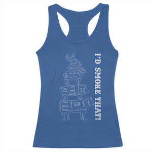 Funny BBQ Racerback Tank Top I'd Smoke That TS10 Royal Blue Print Your Wear