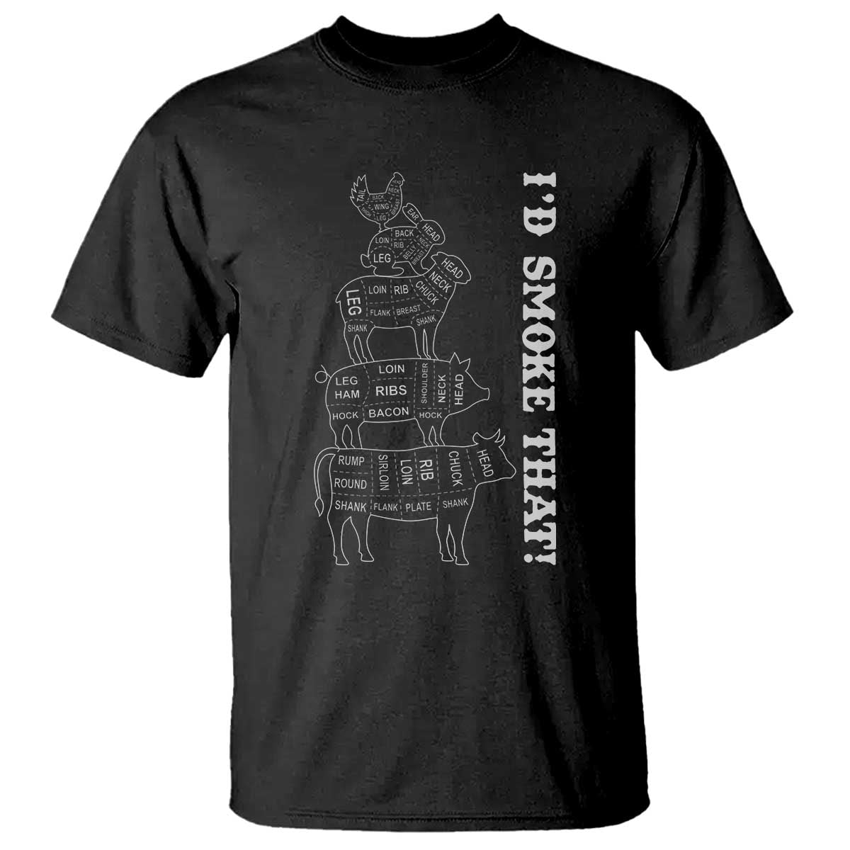 Funny BBQ T Shirt I'd Smoke That TS10 Black Print Your Wear