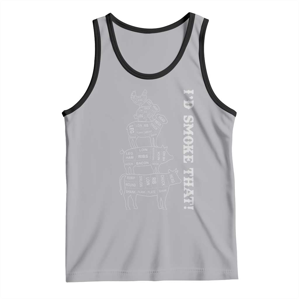 Funny BBQ Tank Top I'd Smoke That TS10 Athletic Heather Black Print Your Wear