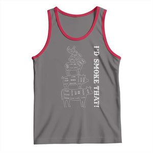 Funny BBQ Tank Top I'd Smoke That TS10 Deep Heather Red Print Your Wear