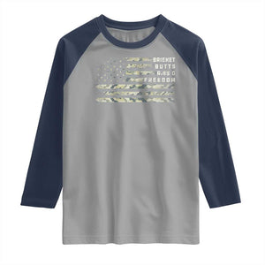 BBQ Raglan Shirt Grilling Gifts For Grill Dad Meat Smoker Grill Camo Flag TS10 Sport Gray Navy Print Your Wear