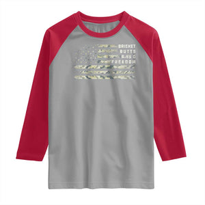 BBQ Raglan Shirt Grilling Gifts For Grill Dad Meat Smoker Grill Camo Flag TS10 Sport Gray Red Print Your Wear