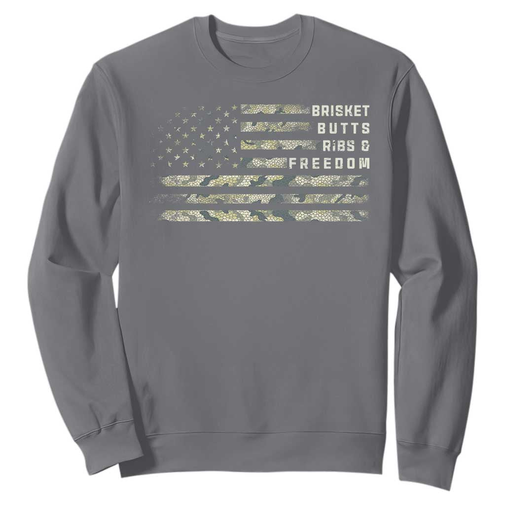 BBQ Sweatshirt Grilling Gifts For Grill Dad Meat Smoker Grill Camo Flag TS10 Charcoal Print Your Wear
