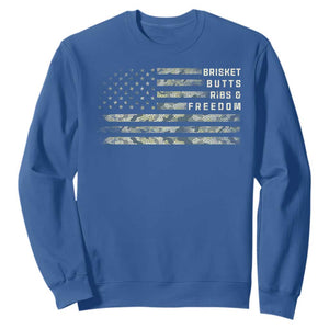 BBQ Sweatshirt Grilling Gifts For Grill Dad Meat Smoker Grill Camo Flag TS10 Royal Blue Print Your Wear