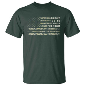 BBQ T Shirt Grilling Gifts For Grill Dad Meat Smoker Grill Camo Flag TS10 Dark Forest Green Print Your Wear