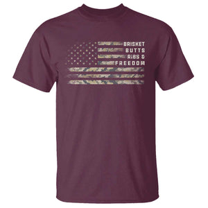 BBQ T Shirt Grilling Gifts For Grill Dad Meat Smoker Grill Camo Flag TS10 Maroon Print Your Wear