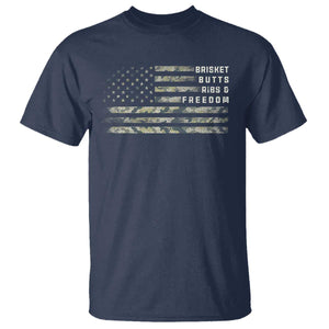 BBQ T Shirt Grilling Gifts For Grill Dad Meat Smoker Grill Camo Flag TS10 Navy Print Your Wear