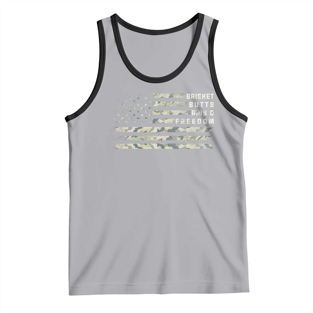 BBQ Tank Top Grilling Gifts For Grill Dad Meat Smoker Grill Camo Flag TS10 Athletic Heather Black Print Your Wear