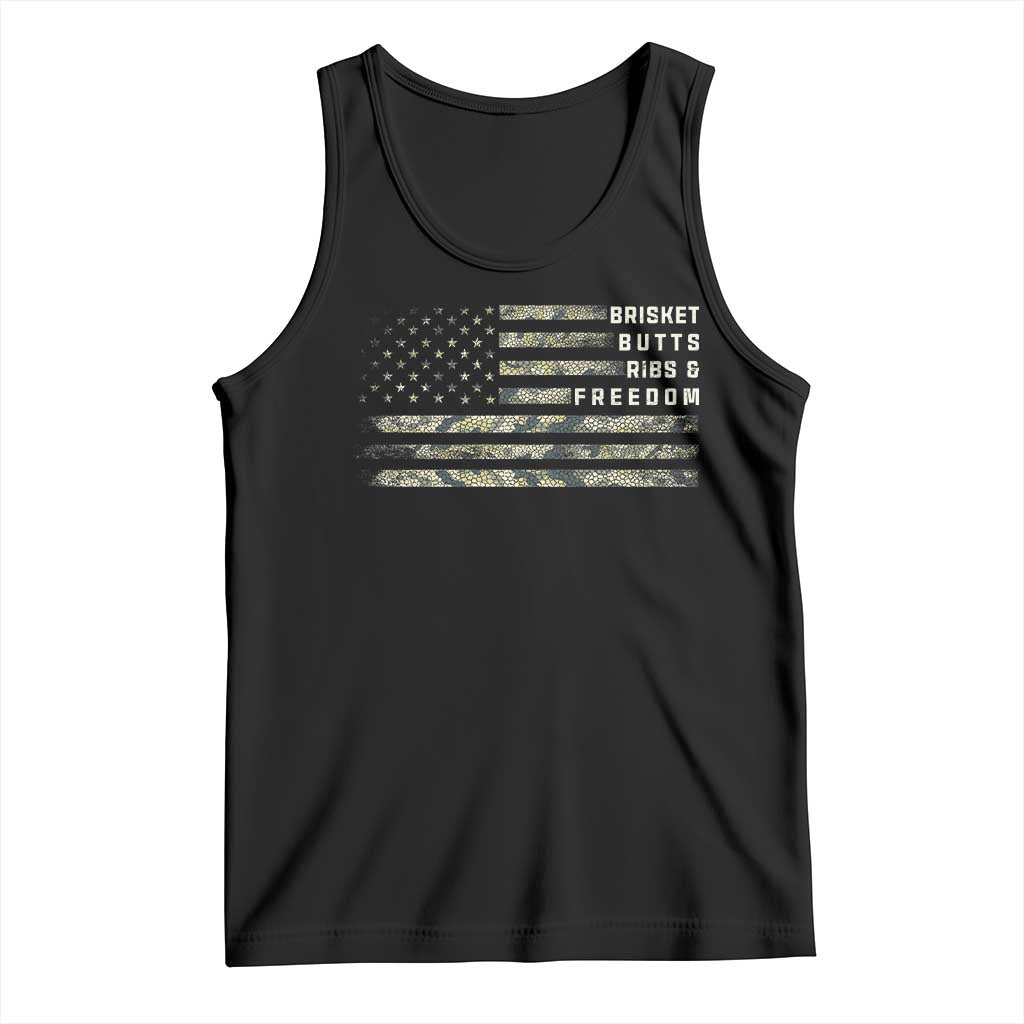 BBQ Tank Top Grilling Gifts For Grill Dad Meat Smoker Grill Camo Flag TS10 Black Print Your Wear