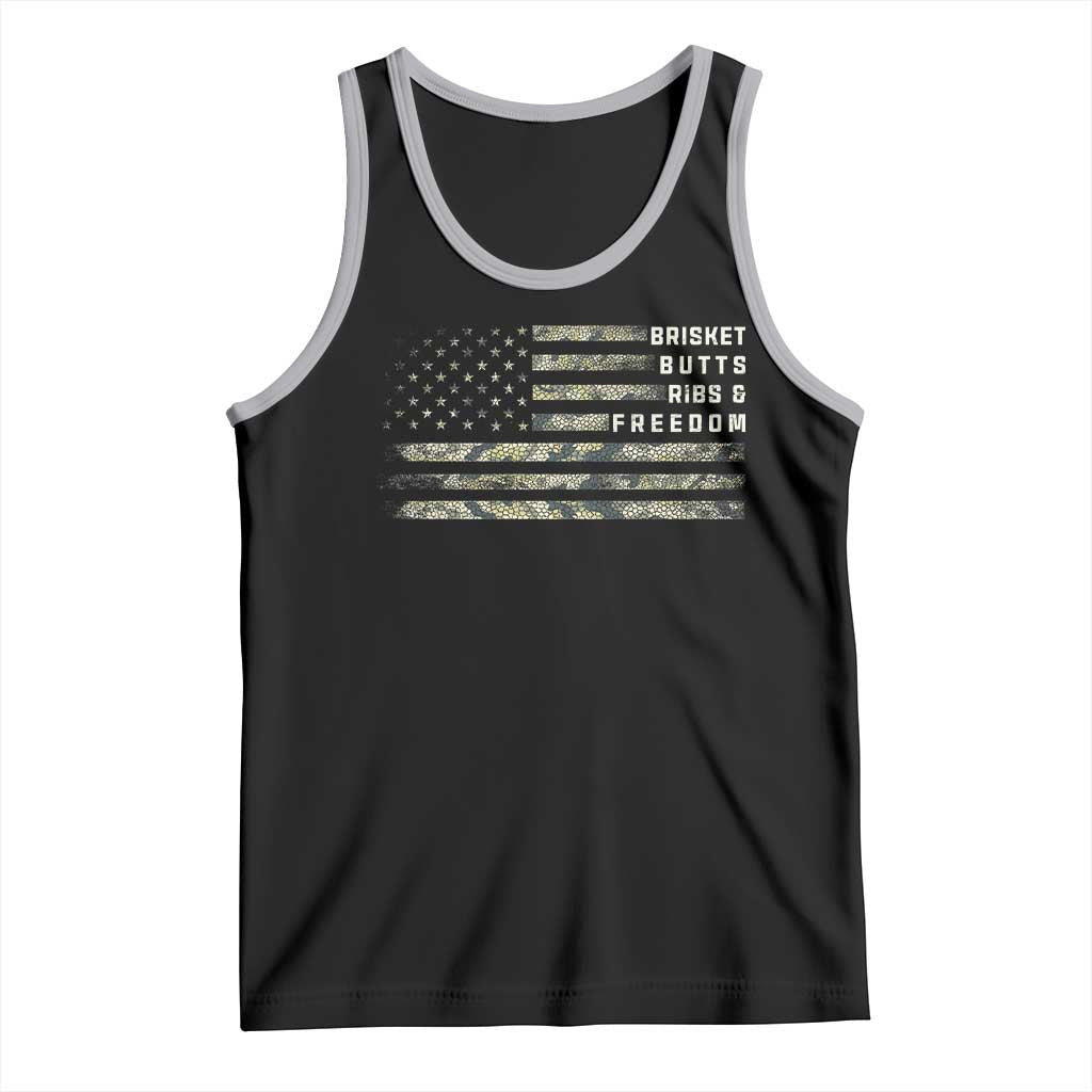 BBQ Tank Top Grilling Gifts For Grill Dad Meat Smoker Grill Camo Flag TS10 Black Athletic Heather Print Your Wear