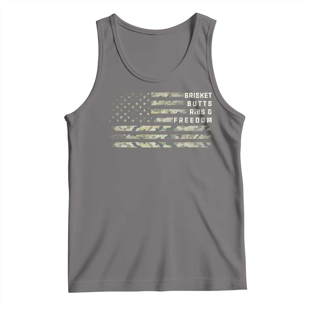 BBQ Tank Top Grilling Gifts For Grill Dad Meat Smoker Grill Camo Flag TS10 Deep Heather Print Your Wear