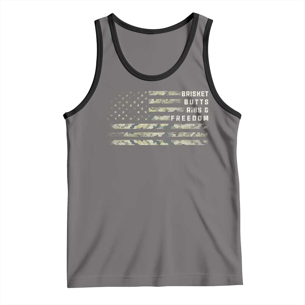 BBQ Tank Top Grilling Gifts For Grill Dad Meat Smoker Grill Camo Flag TS10 Deep Heather Black Print Your Wear