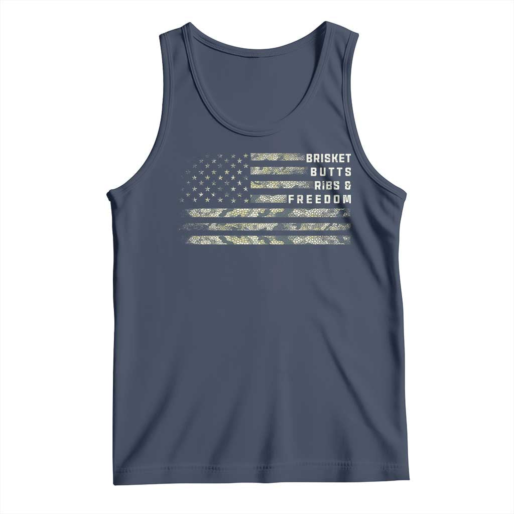 BBQ Tank Top Grilling Gifts For Grill Dad Meat Smoker Grill Camo Flag TS10 Navy Print Your Wear